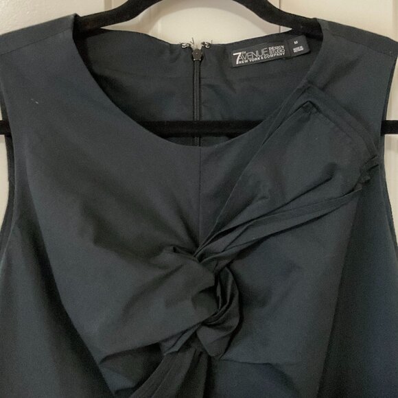 NY & Co 7th Ave Sleeveless Black Fitted Cotton Peplum Top, Size Medium - Picture 3 of 5